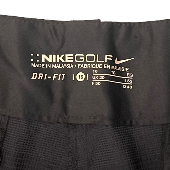 NIKE Golf Dri-Fit Stay Cool Black Grey Plaid Lightweight Straight Athletic Pants - Picture 3 of 12